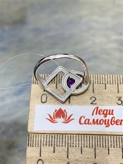 *Кольцо р.18 Аметист арт. К625-6059Ам-618 вес 2,26 г - фото 219482