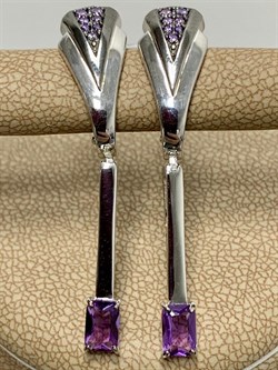*Серьги Аметист арт. С625-5843АмФ-468 вес 4,02 г - фото 219566 *Серьги Аметист арт. С625-5843АмФ-468 вес 4,02 г - фото 219566