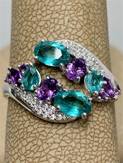 *Кольцо р.19 Аметист Микс арт. К620-4148М5-730 вес 2,66 г - фото 219579 *Кольцо р.19 Аметист Микс арт. К620-4148М5-730 вес 2,66 г - фото 219579