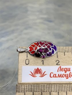 *Подвеска Микс Аметист Гранат Родолит Эмаль арт. П6210-5380М7-298 вес 2,24 г - фото 219626 *Подвеска Микс Аметист Гранат Родолит Эмаль арт. П6210-5380М7-298 вес 2,24 г - фото 219626