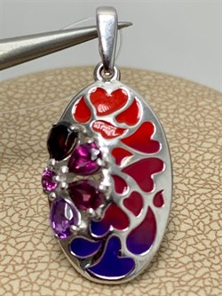 *Подвеска Микс Аметист Гранат Родолит Эмаль арт. П6210-5380М7-298 вес 2,24 г - фото 219630 *Подвеска Микс Аметист Гранат Родолит Эмаль арт. П6210-5380М7-298 вес 2,24 г - фото 219630