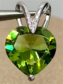 *Подвеска Сердце Хризолит иск арт. П630-815СХр-230 вес 1,23 г - фото 219746 *Подвеска Сердце Хризолит иск арт. П630-815СХр-230 вес 1,23 г - фото 219746