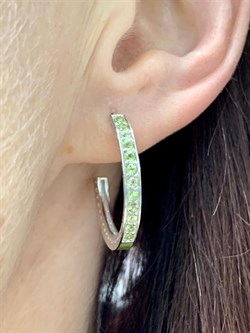 *Серьги пуссеты Хризолит арт. С6210-5965Хр-201 вес 5,21 г - фото 219790