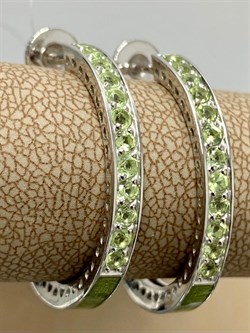 *Серьги пуссеты Хризолит арт. С6210-5965Хр-201 вес 5,21 г - фото 219794