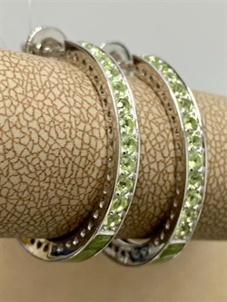 *Серьги пуссеты Хризолит арт. С6210-5965Хр-201 вес 5,21 г - фото 219795