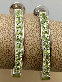 *Серьги пуссеты Хризолит арт. С6210-5965Хр-201 вес 5,21 г - фото 219796