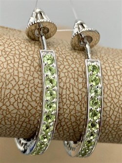 *Серьги пуссеты Хризолит арт. С6210-5965Хр-201 вес 5,21 г - фото 219797