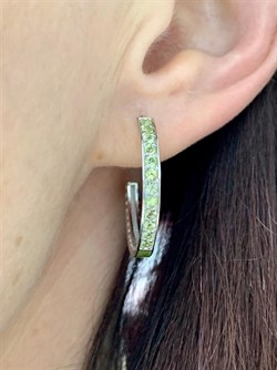 *Серьги пуссеты Хризолит арт. С6210-5965Хр-201 вес 5,21 г - фото 219798