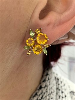 *Серьги Цитрин иск арт. С620-3461М40-710 вес 4,24 г - фото 219954 *Серьги Цитрин иск арт. С620-3461М40-710 вес 4,24 г - фото 219954