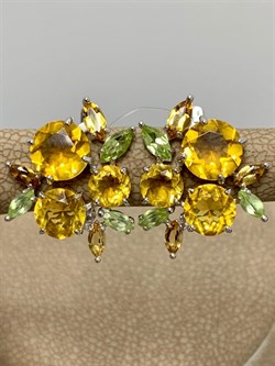 *Серьги Цитрин иск арт. С620-3461М40-710 вес 4,24 г - фото 219958 *Серьги Цитрин иск арт. С620-3461М40-710 вес 4,24 г - фото 219958