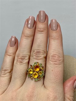 *Кольцо р.17,5 Цитрин иск арт. К620-3461М40-958 вес 3,28 г - фото 219962