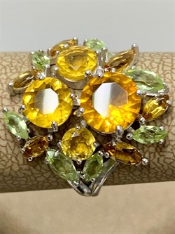 *Кольцо р.17,5 Цитрин иск арт. К620-3461М40-958 вес 3,28 г - фото 219969