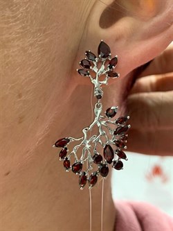 *Серьги Гранат арт. С620-3526Гр-920 вес 8,99 г - фото 220008