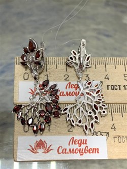 *Серьги Гранат арт. С620-3526Гр-920 вес 8,99 г - фото 220010