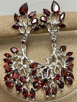 *Серьги Гранат арт. С620-3526Гр-920 вес 8,99 г - фото 220011