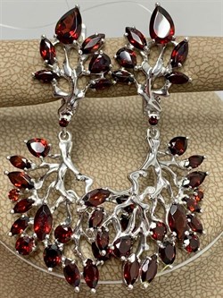 *Серьги Гранат арт. С620-3526Гр-920 вес 8,99 г - фото 220012