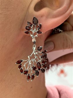 *Серьги Гранат арт. С620-3526Гр-920 вес 8,99 г - фото 220015