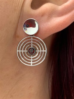 *Серьги Пусеты Гранат арт. С625-6066Гр-434 вес 3,88 г - фото 220106