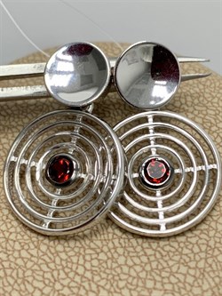 *Серьги Пусеты Гранат арт. С625-6066Гр-434 вес 3,88 г - фото 220110
