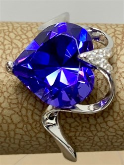 *Кольцо р.17 Сердце Танзанит иск арт. К630-815СТнз-068  вес 2,4 г - фото 220138 *Кольцо р.17 Сердце Танзанит иск арт. К630-815СТнз-068  вес 2,4 г - фото 220138