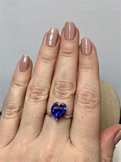 *Кольцо р.17,5 Сердце Танзанит иск арт. К630-815СТнз-308 вес 2,4 г - фото 220144 *Кольцо р.17,5 Сердце Танзанит иск арт. К630-815СТнз-308 вес 2,4 г - фото 220144