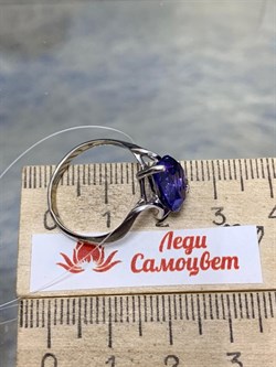 *Кольцо р.17,5 Сердце Танзанит иск арт. К630-815СТнз-308 вес 2,4 г - фото 220148 *Кольцо р.17,5 Сердце Танзанит иск арт. К630-815СТнз-308 вес 2,4 г - фото 220148