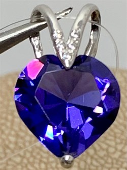 *Подвеска Сердце Танзанит иск арт. П630-815СТнз-247 вес 1,3 г - фото 220158 *Подвеска Сердце Танзанит иск арт. П630-815СТнз-247 вес 1,3 г - фото 220158