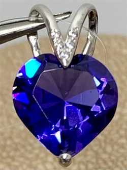 *Подвеска Сердце Танзанит иск арт. П630-815СТнз-247 вес 1,3 г - фото 220159 *Подвеска Сердце Танзанит иск арт. П630-815СТнз-247 вес 1,3 г - фото 220159