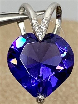 *Подвеска Сердце Танзанит иск арт. П630-815СТнз-247 вес 1,3 г - фото 220160 *Подвеска Сердце Танзанит иск арт. П630-815СТнз-247 вес 1,3 г - фото 220160