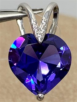 *Подвеска Сердце Танзанит иск арт. П630-815СТнз-247 вес 1,3 г - фото 220161 *Подвеска Сердце Танзанит иск арт. П630-815СТнз-247 вес 1,3 г - фото 220161