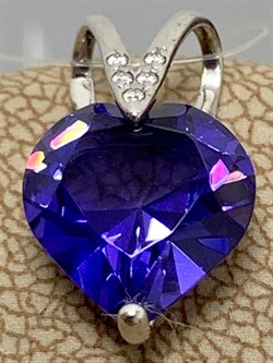 *Подвеска Сердце Танзанит иск арт. П630-815СТнз-247 вес 1,3 г - фото 220162 *Подвеска Сердце Танзанит иск арт. П630-815СТнз-247 вес 1,3 г - фото 220162