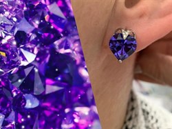 *Серьги Сердце Танзанит иск арт. С630-815СТнз-315 вес  3,23 г - фото 220165 *Серьги Сердце Танзанит иск арт. С630-815СТнз-315 вес  3,23 г - фото 220165