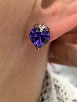 *Серьги Сердце Танзанит иск арт. С630-815СТнз-315 вес  3,23 г - фото 220166 *Серьги Сердце Танзанит иск арт. С630-815СТнз-315 вес  3,23 г - фото 220166