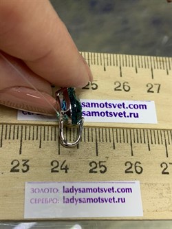 *Подвеска Сердце Турмалин иск арт. П630-815СЗ-179 вес 1,3 г - фото 220205