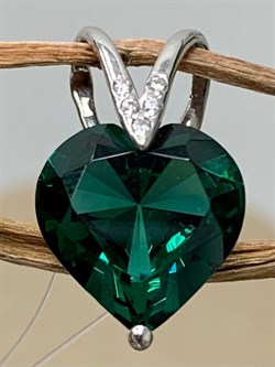 *Подвеска Сердце Турмалин иск арт. П630-815СТрм-155 вес 1,31 г - фото 220211 *Подвеска Сердце Турмалин иск арт. П630-815СТрм-155 вес 1,31 г - фото 220211