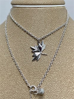 *Колье р.45 Кленовый Листик Белый Бриллиант арт. Кл610-2599-45-862 вес 4,20 г - фото 220244