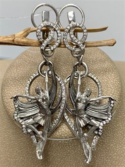 *Серьги Балерины Белый Фианит арт. 12701с-734 вес 16,03 г - фото 220522 *Серьги Балерины Белый Фианит арт. 12701с-734 вес 16,03 г - фото 220522