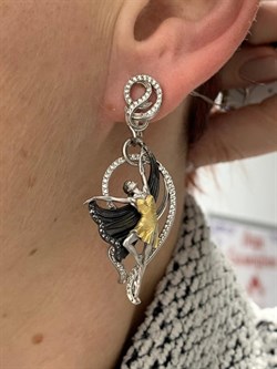 *Серьги Балерины Фианит арт. 12701с-375 вес 15,91 г - фото 220525 *Серьги Балерины Фианит арт. 12701с-375 вес 15,91 г - фото 220525