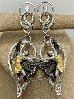 *Серьги Балерины Фианит арт. 12701с-375 вес 15,91 г - фото 220530 *Серьги Балерины Фианит арт. 12701с-375 вес 15,91 г - фото 220530