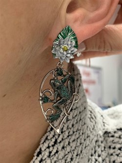 *Серьги Эмаль Фианит арт. 12766с-242 вес 19,02 г - фото 220561