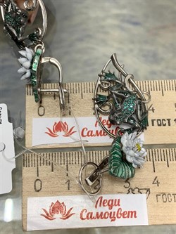 *Серьги Эмаль Фианит арт. 12766с-242 вес 19,02 г - фото 220562