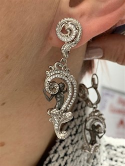 *Серьги Афродита Фианит арт. 12698с-642 вес 17,57 г - фото 220604 *Серьги Афродита Фианит арт. 12698с-642 вес 17,57 г - фото 220604