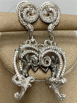 *Серьги Афродита Фианит арт. 12698с-642 вес 17,57 г - фото 220609 *Серьги Афродита Фианит арт. 12698с-642 вес 17,57 г - фото 220609