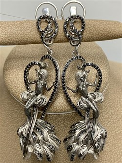 *Серьги Русалки Фианит арт. 12751с-006 вес 20,58 г - фото 220648 *Серьги Русалки Фианит арт. 12751с-006 вес 20,58 г - фото 220648