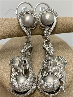 *Серьги Фианит арт. 71204с-863 вес 18,99 г - фото 220658 *Серьги Фианит арт. 71204с-863 вес 18,99 г - фото 220658