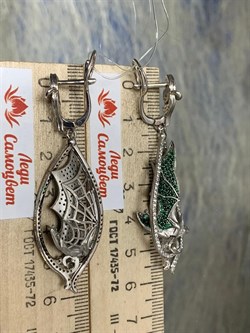 *Серьги Фианит Лутучие Мыши арт. 12693с-266 вес 15,57 г - фото 220685 *Серьги Фианит Лутучие Мыши арт. 12693с-266 вес 15,57 г - фото 220685