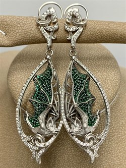 *Серьги Фианит Лутучие Мыши арт. 12693с-266 вес 15,57 г - фото 220686 *Серьги Фианит Лутучие Мыши арт. 12693с-266 вес 15,57 г - фото 220686