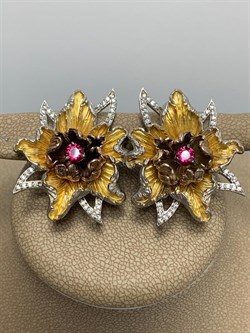 *Серьги Фианит арт. 12782с-655 вес 26,29 г - фото 220716