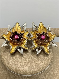 *Серьги Фианит арт. 12782с-655 вес 26,29 г - фото 220718