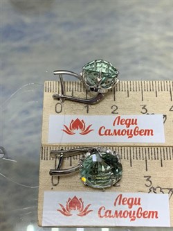 *Серьги Празиолит синт арт. 820с-134 (вес 6,44 г) - фото 220741 *Серьги Празиолит синт арт. 820с-134 (вес 6,44 г) - фото 220741